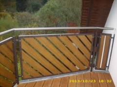 Balkongeländer - Stahl/Holz